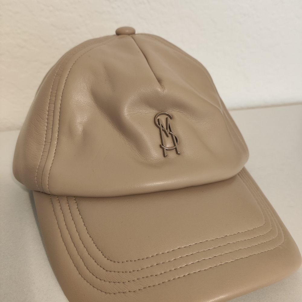 Steve Madden Tan Leather Cap with Logo